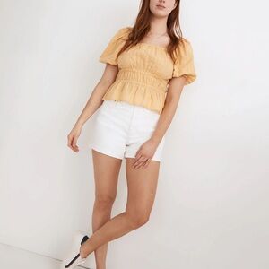 Madewell Curvy High-Rise Denim Shorts in White